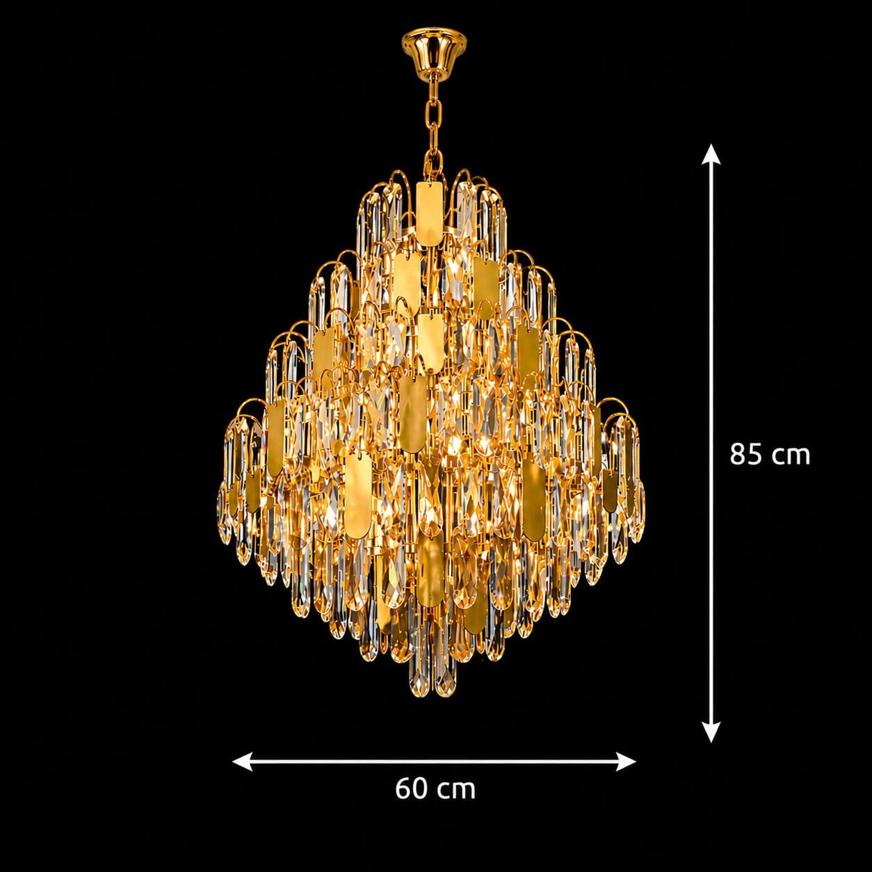 Candelabru Flippy Cristal TIER Magno 13x E14 Auriu 60cm — imagine 9