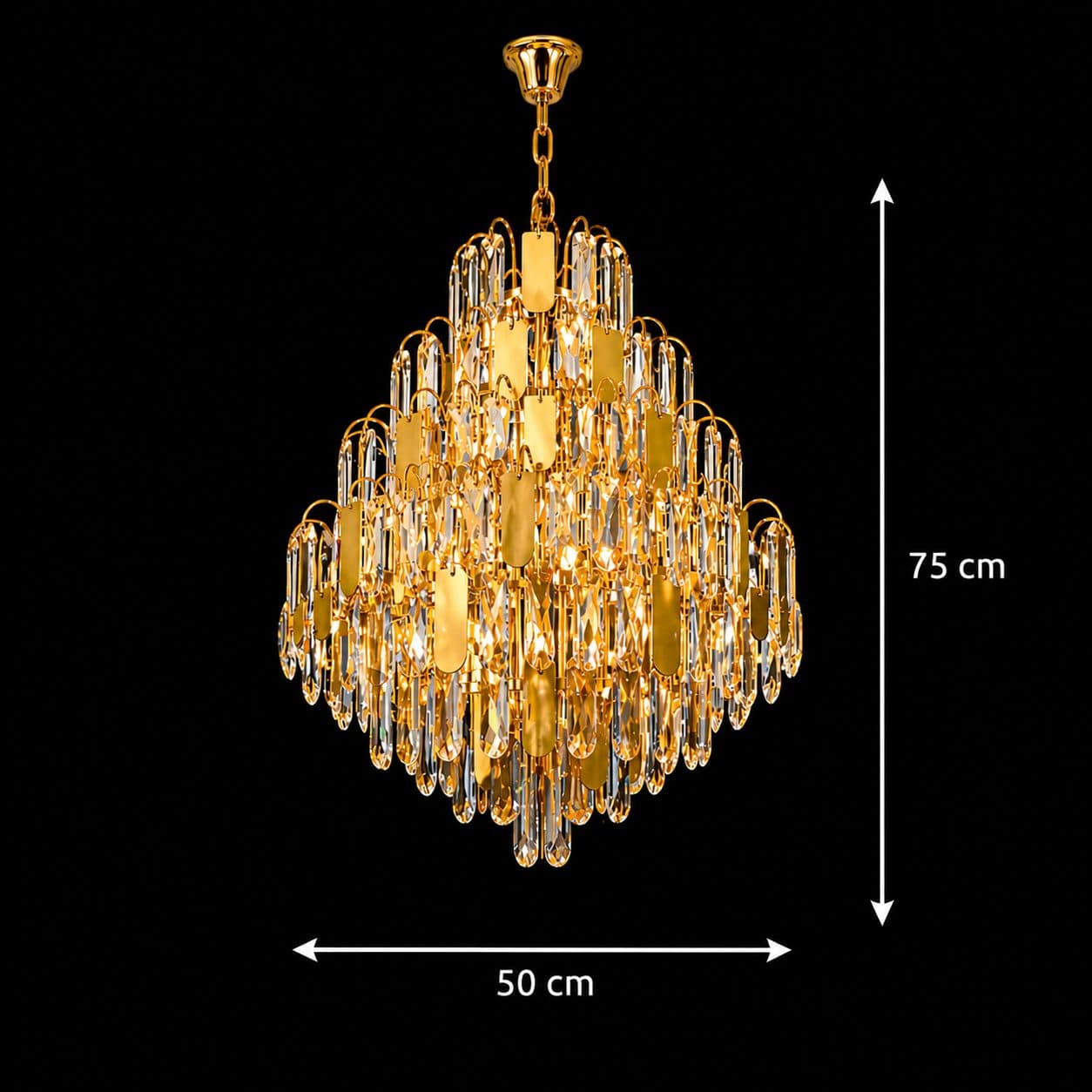 Candelabru Flippy Cristal TIER Eleganza 10x E14 D50 cm Auriu — imagine 8
