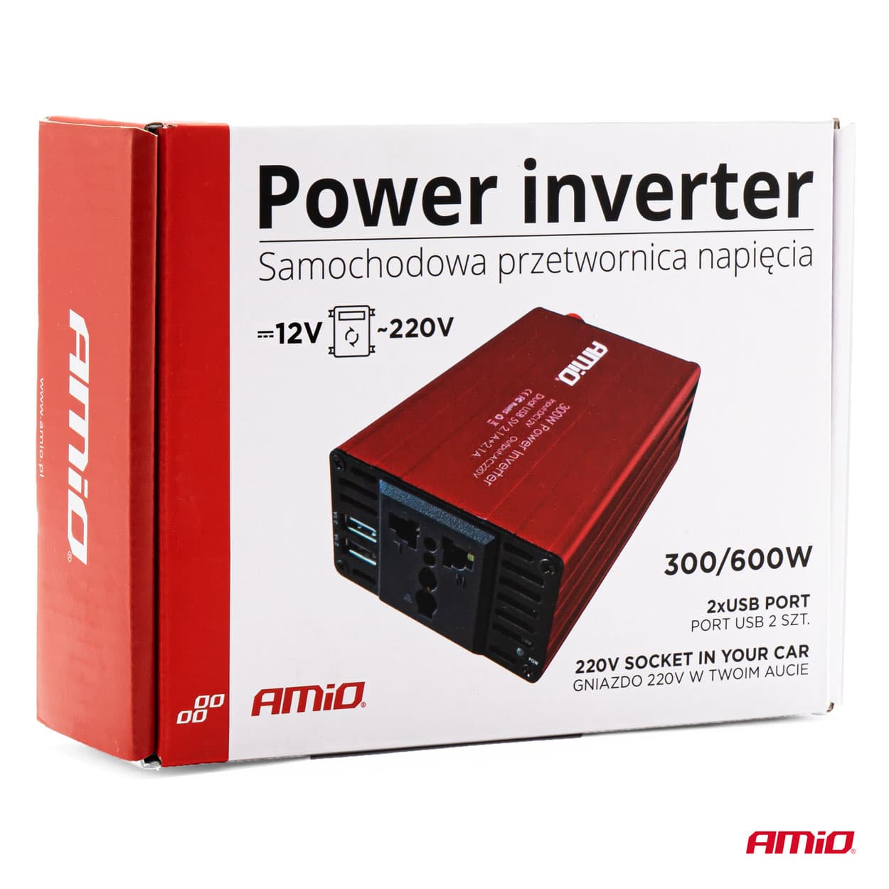 Convertor tensiune 12V 220V AMIO 300W/600W — imagine 9