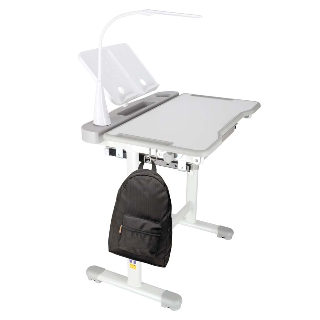 Set birou reglabil cu scaun ergonomic IKONKA, gri/alb, 70 x 51 cm — imagine 11