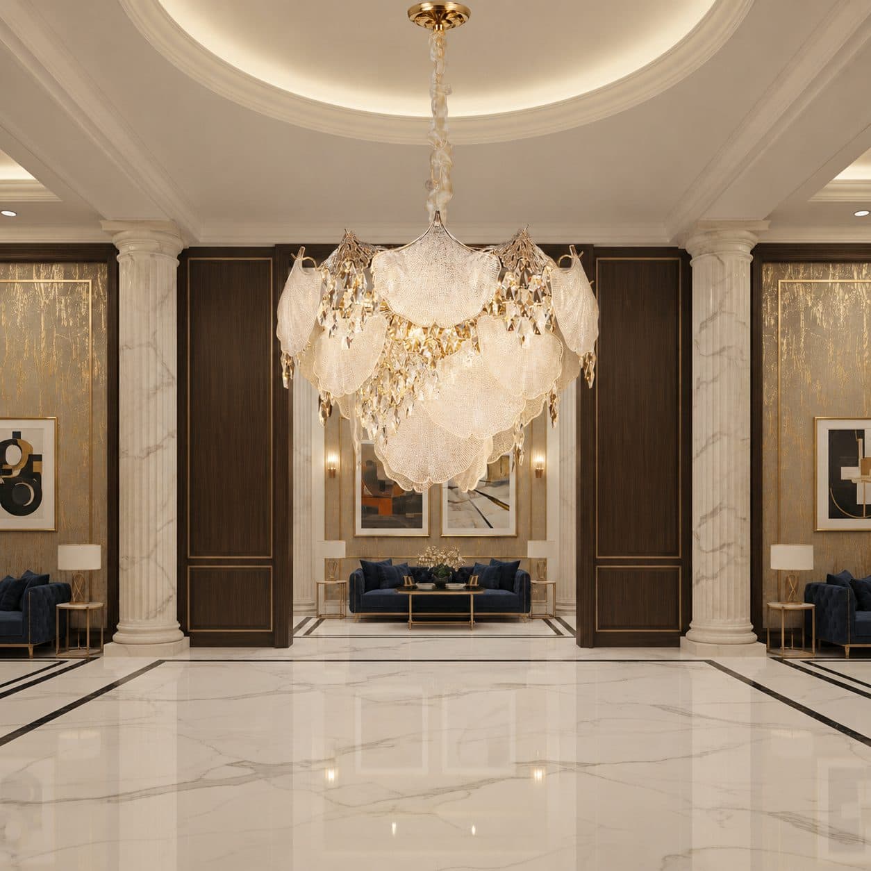Candelabru Flippy Cristal LUXE Magno 11x E14 Auriu Lucios Inaltime Reglabila — imagine 5