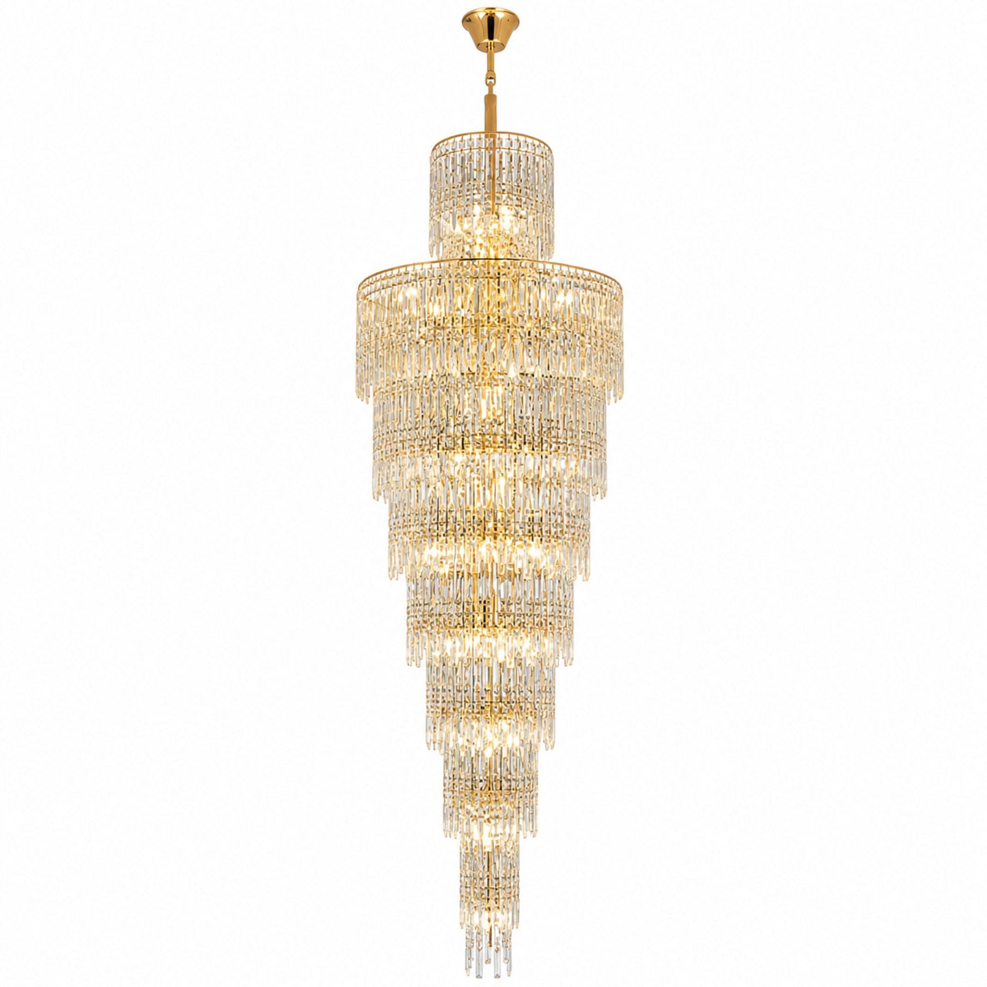 Candelabru Flippy Cristal FALL Regalis 29xE14 D80 cm Auriu Metal si Cristal — imagine 9