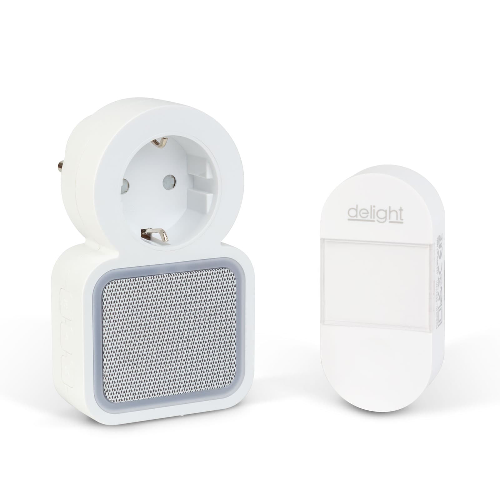 Sonerie wireless kinetica Delight cu priza integrata IP44 — imagine 1