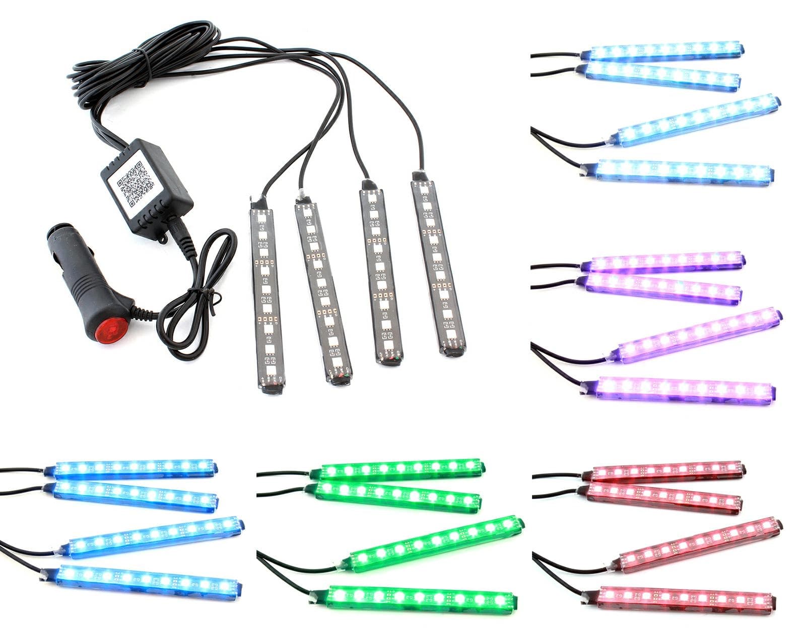 Set de iluminare LED RGB UnderCar Bluetooth 12cm ZD65B — imagine 1