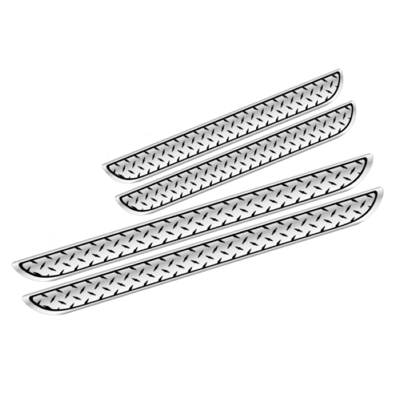 Set de protectii praguri universale crom si negru diamond — imagine 2