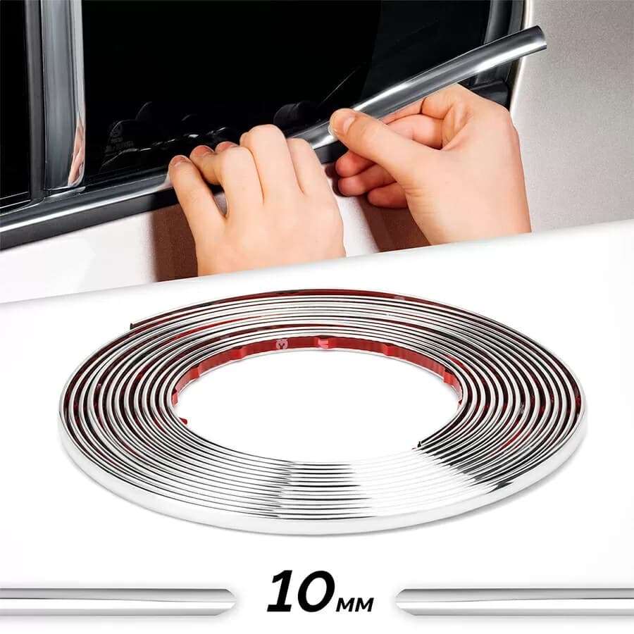 Rola Ornament autoadeziv 10mm x 15m Crom SILVER — imagine 1