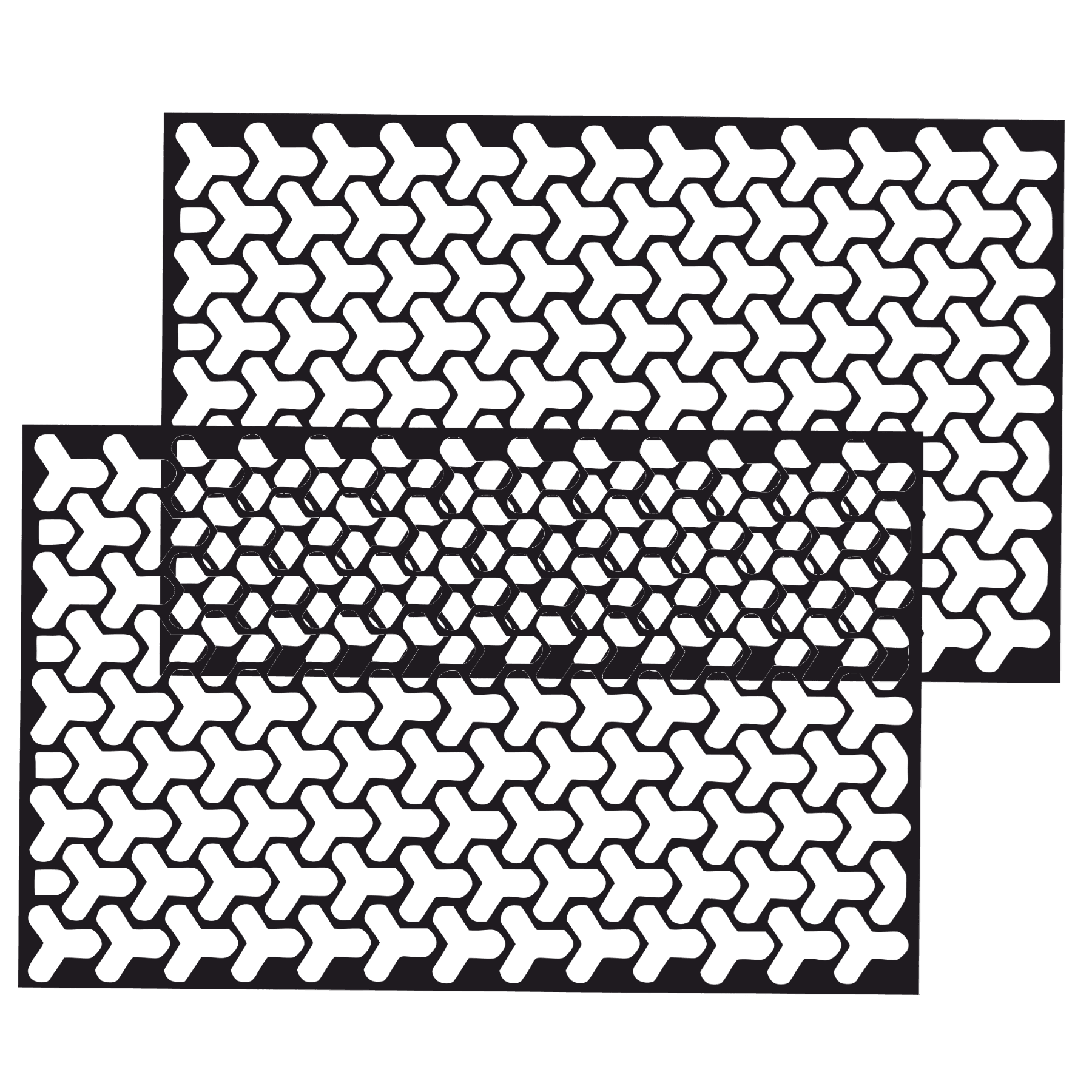 Set Folii Autoadezive Decupate pentru Stopuri Auto Negru Mat Model HONEYCOMB TRIANGLE — imagine 3