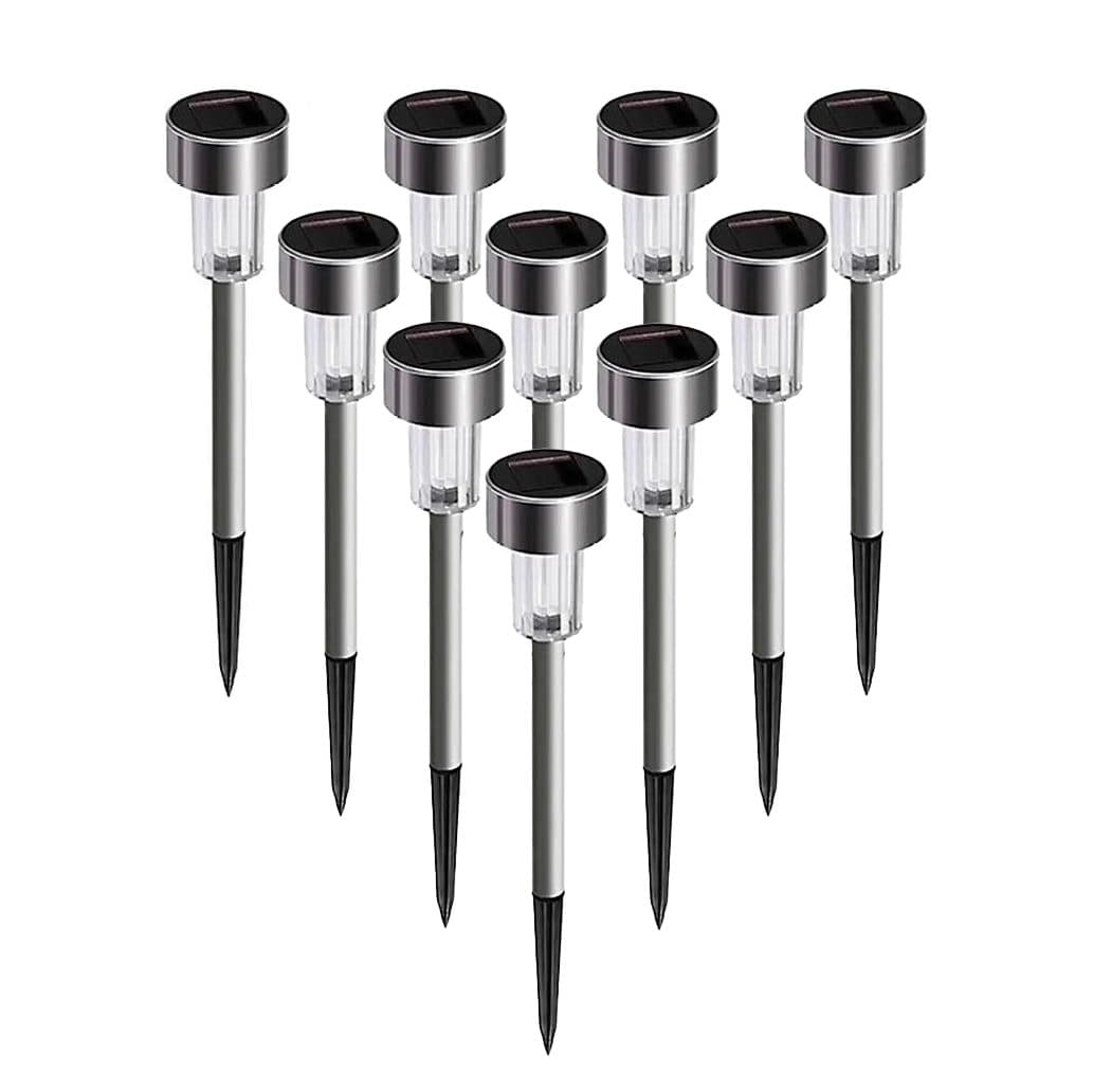 Lampa solara LED pentru gradina, Flippy, Set 10 bucati, Lumina multicolor, Argintiu — imagine 2