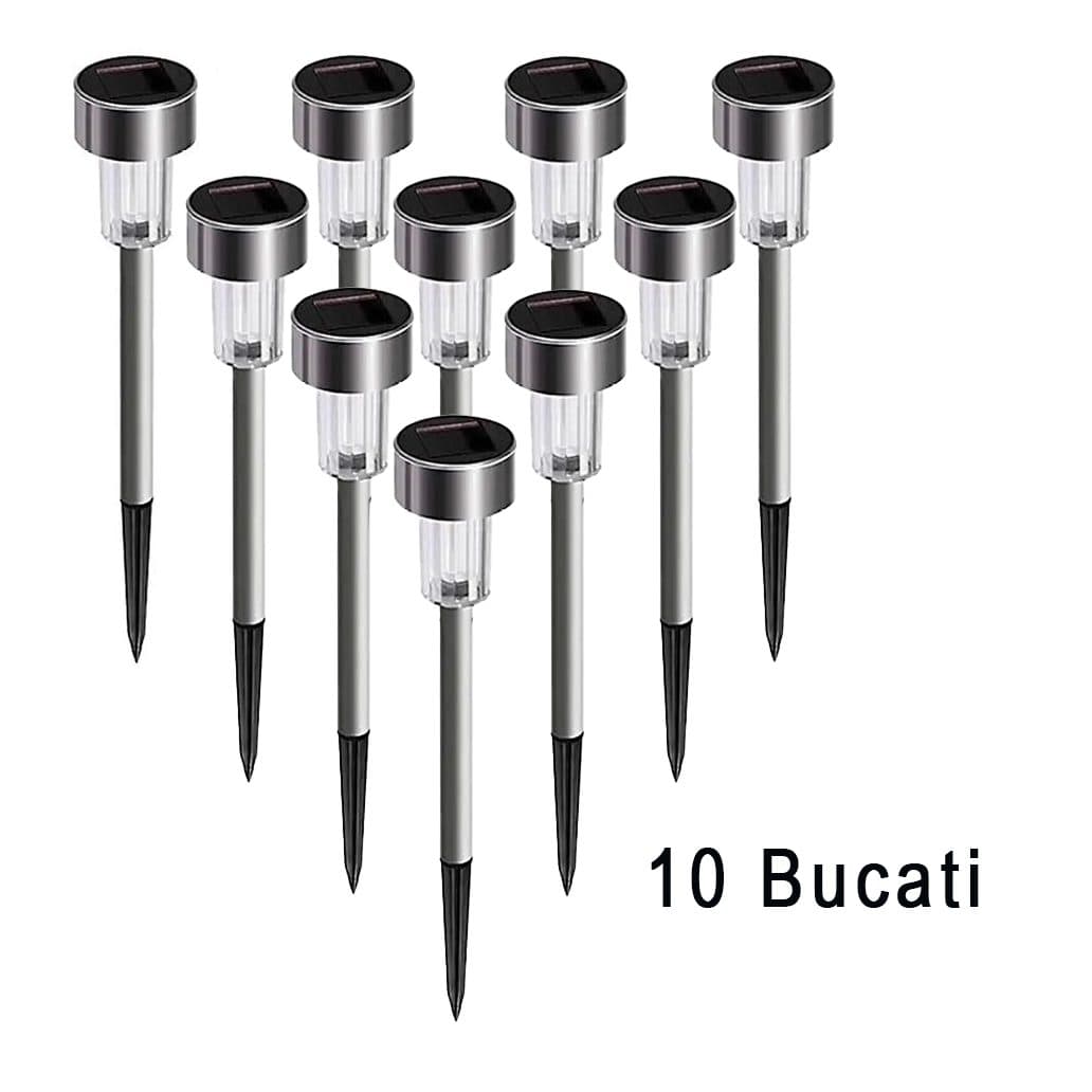 Lampa solara LED pentru gradina, Flippy, Set 10 bucati, Lumina multicolor, Argintiu — imagine 3