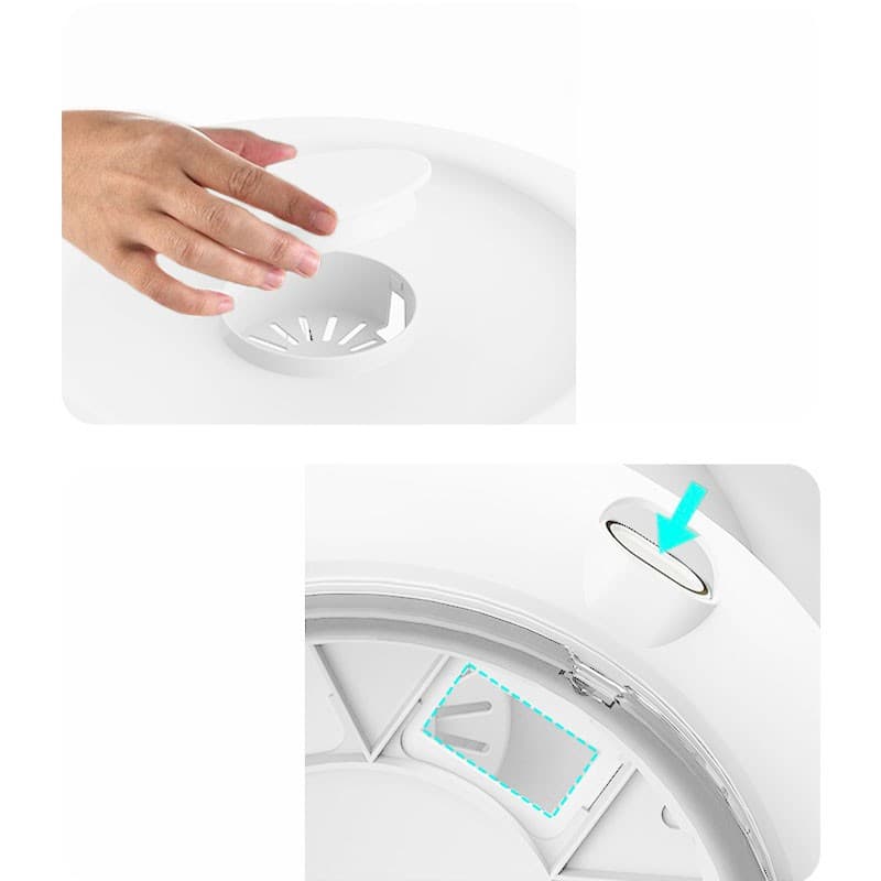 Dozator etajat de cereale Flippy, rotativ 360, 6 compartimente, capacitate 10L, alb — imagine 9
