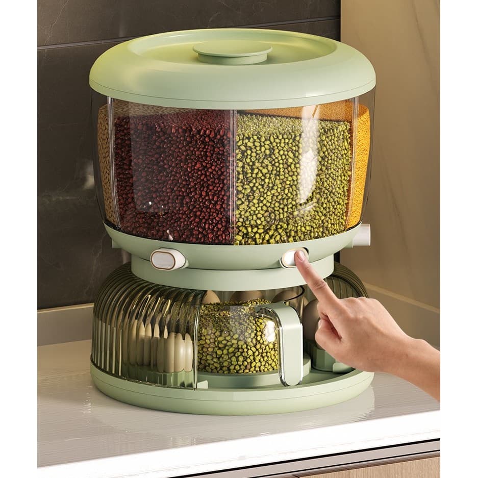 Dozator Etajat de Cereale Flippy Rotativ 360 6 Compartimente Capacitate 10L — imagine 2