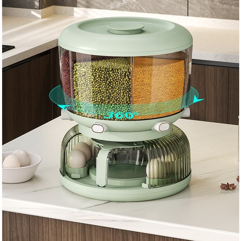 Dozator Etajat de Cereale Flippy Rotativ 360 6 Compartimente Capacitate 10L — imagine 4
