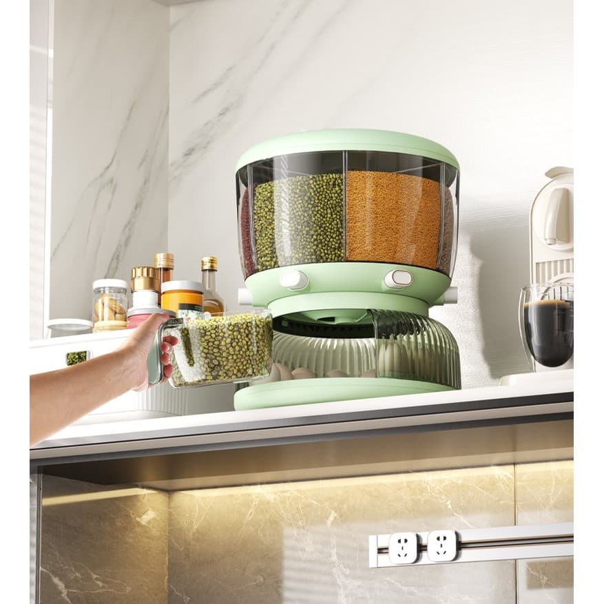 Dozator Etajat de Cereale Flippy Rotativ 360 6 Compartimente Capacitate 10L — imagine 5