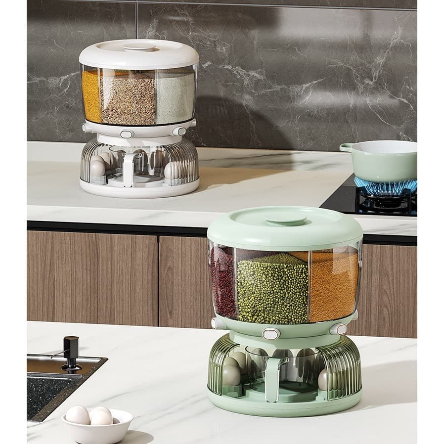 Dozator Etajat de Cereale Flippy Rotativ 360 6 Compartimente Capacitate 10L — imagine 10
