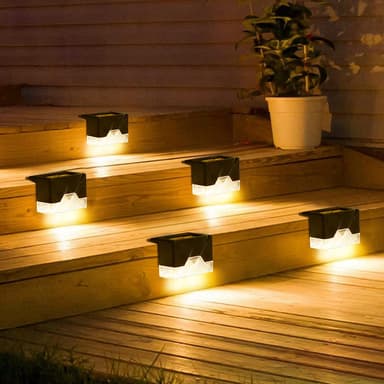 Aplica solara LED pentru gradina, Set 4 bucati, Flippy, Alb Cald, Negru