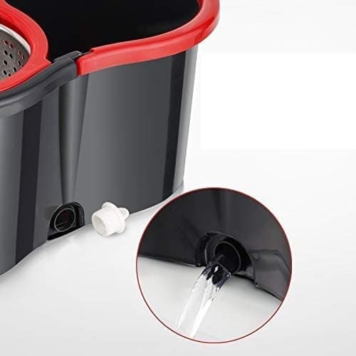 Set mop rotativ Flippy capacitate 8 l negru/rosu microfibra — imagine 2
