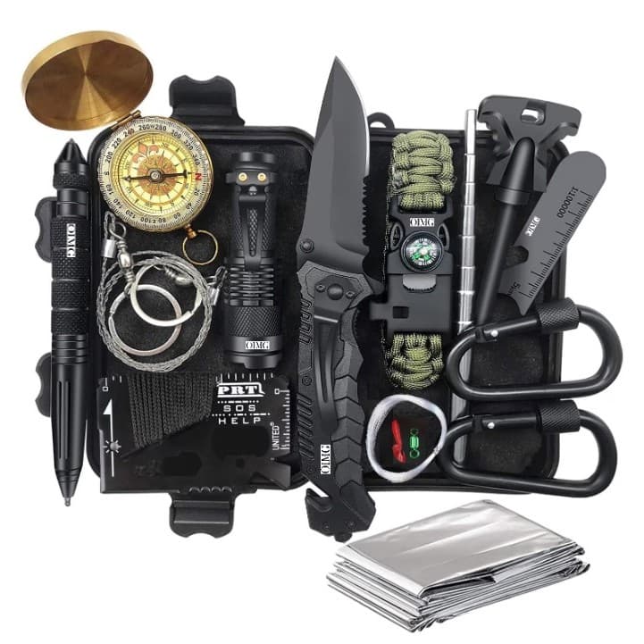 Kit de Supravietuire Multifuncional 16 in 1 Flippy pentru Camping si Drumetie — imagine 1