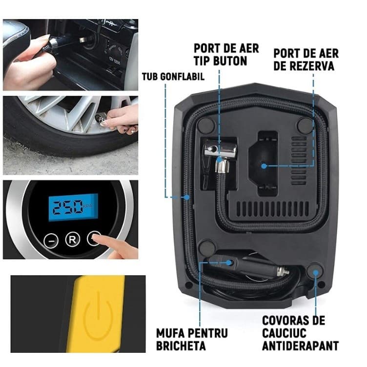 Compresor Auto Portabil Flippy DC 12V 120W 35L/min — imagine 3