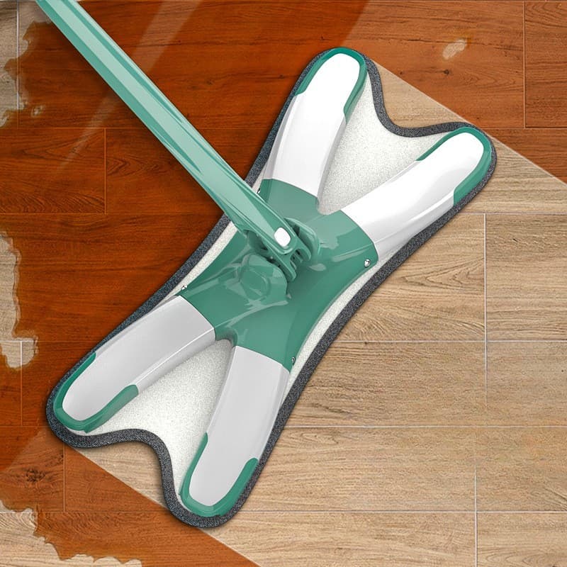 Mop Plat Flippy cu Laveta din Microfibra, Tija Telescopica 140 cm, Verde — imagine 2