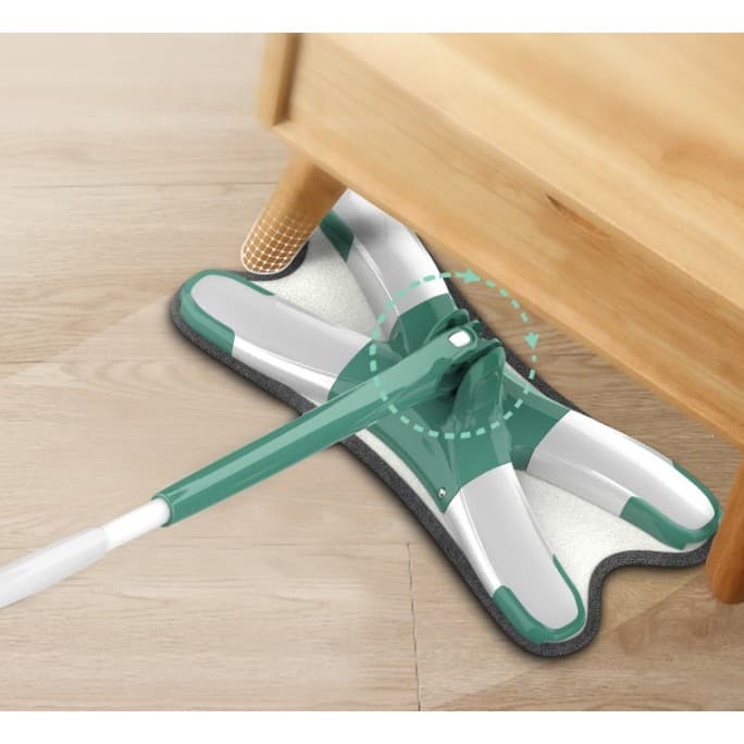 Mop Plat Flippy cu Laveta din Microfibra, Tija Telescopica 140 cm, Verde — imagine 3