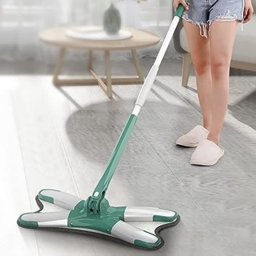 Mop Plat Flippy cu Laveta din Microfibra, Tija Telescopica 140 cm, Verde — imagine 7