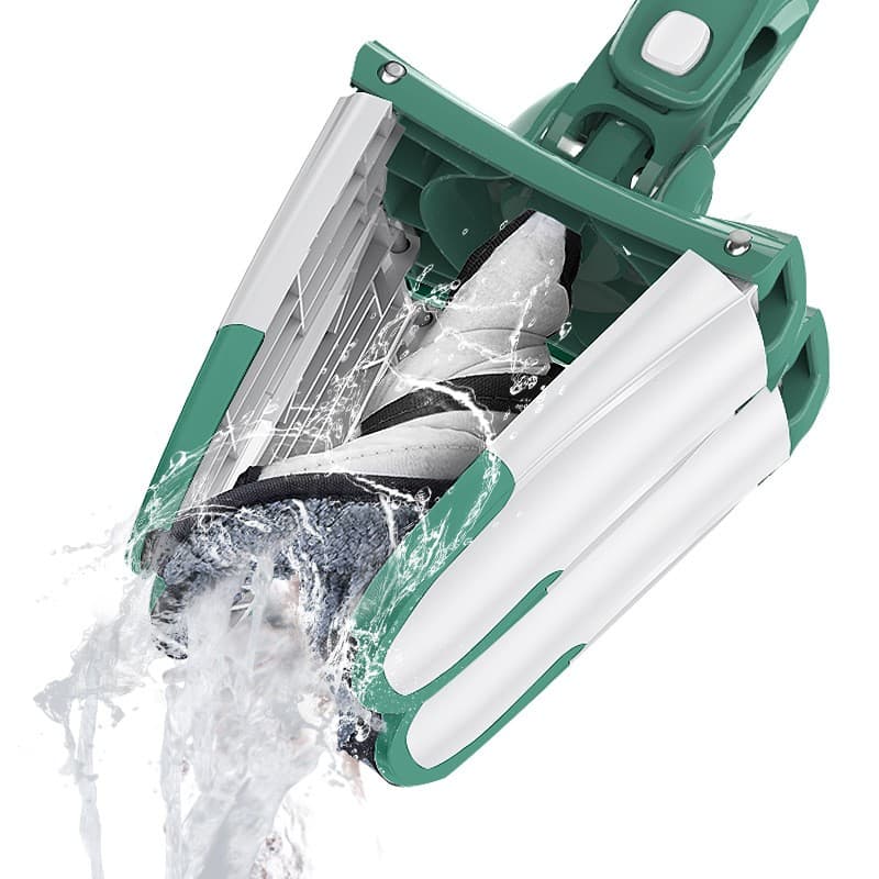 Mop Plat Flippy cu Laveta din Microfibra, Tija Telescopica 140 cm, Verde — imagine 9