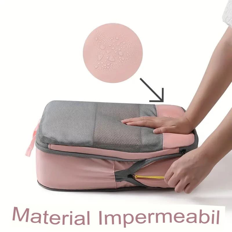 Set de Genti de Calatorie Flippy Compresibile Impermeabile 3 Dimensiuni — imagine 9