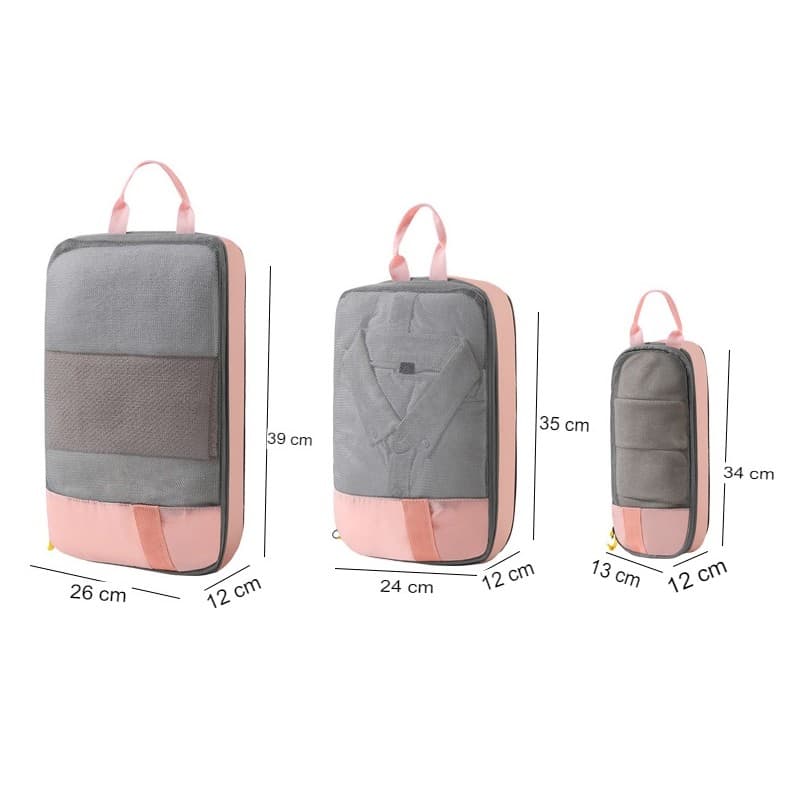 Set de Genti de Calatorie Flippy Compresibile Impermeabile 3 Dimensiuni — imagine 11