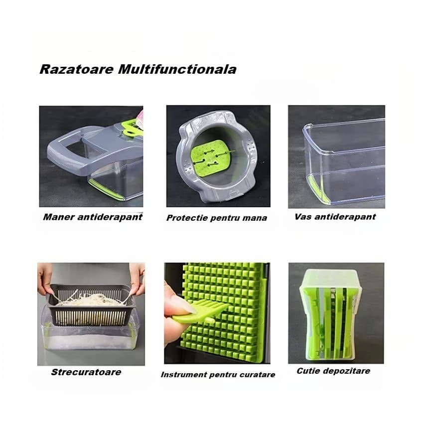 Feliator Multifunctional Flippy 8 in 1 pentru fructe si legume — imagine 7