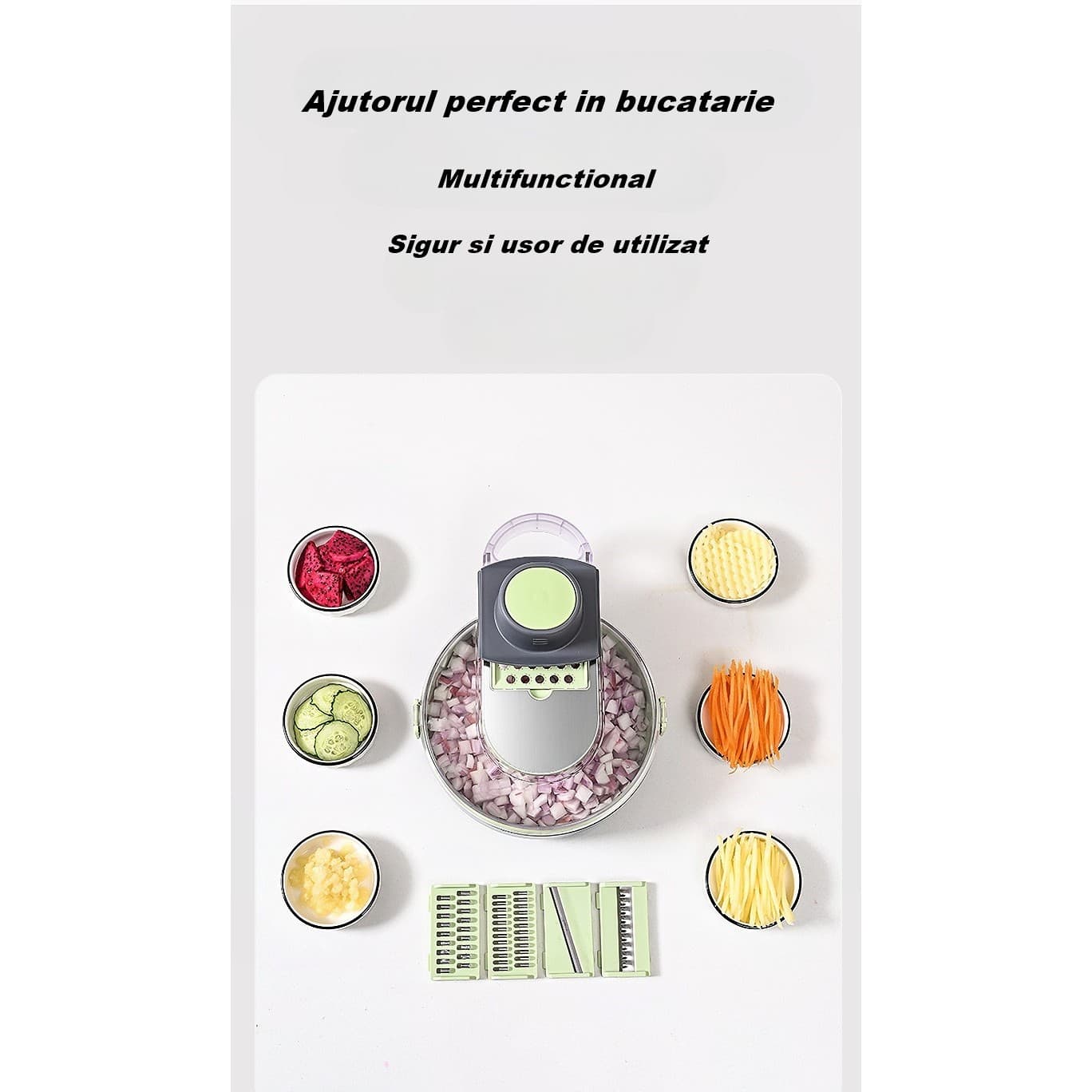 Feliator Multifuncional Flippy 8 in 1 pentru Fructe si Legume — imagine 3