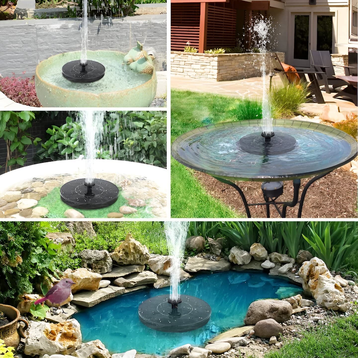 Fantana Arteziana pentru Gradina Rotunda 3 Moduri de Pulverizare Negru 16 cm — imagine 7