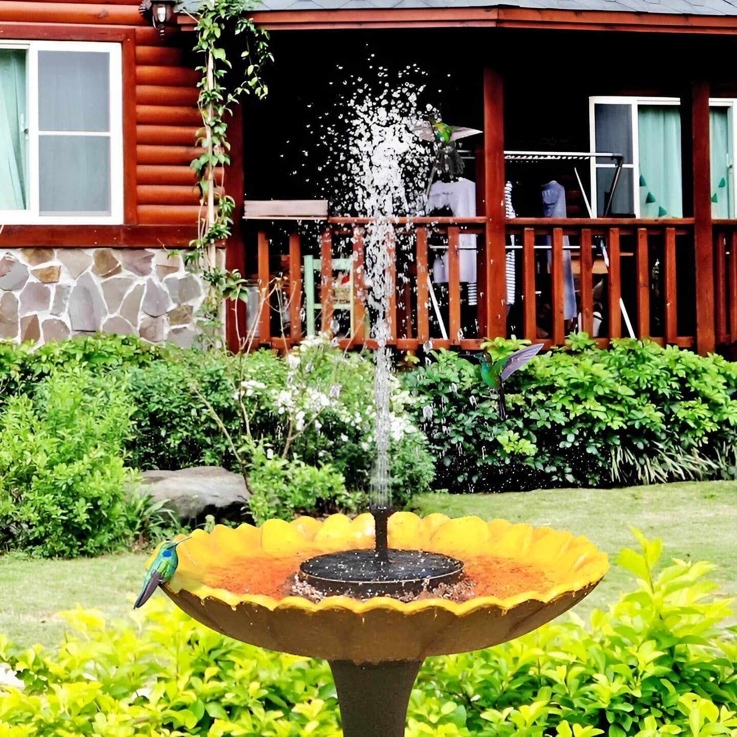 Fantana Arteziana pentru Gradina Rotunda 3 Moduri de Pulverizare Negru 16 cm — imagine 9