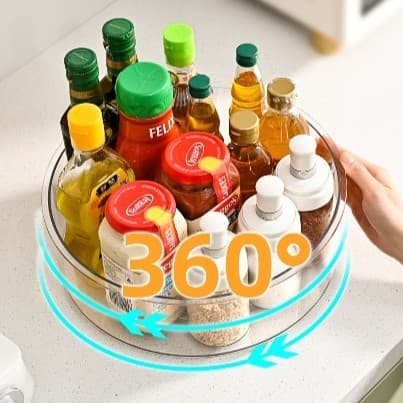 Suport Rotativ Flippy pentru Condimente Rotund Transparent Plastic — imagine 5