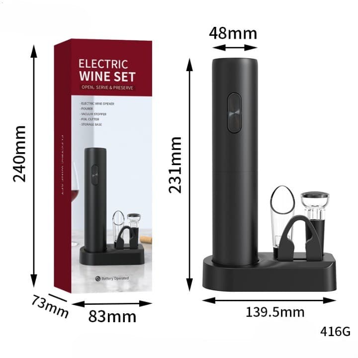 Set Deschizator Vin Electric Flippy 5 piese Multifunctional — imagine 2