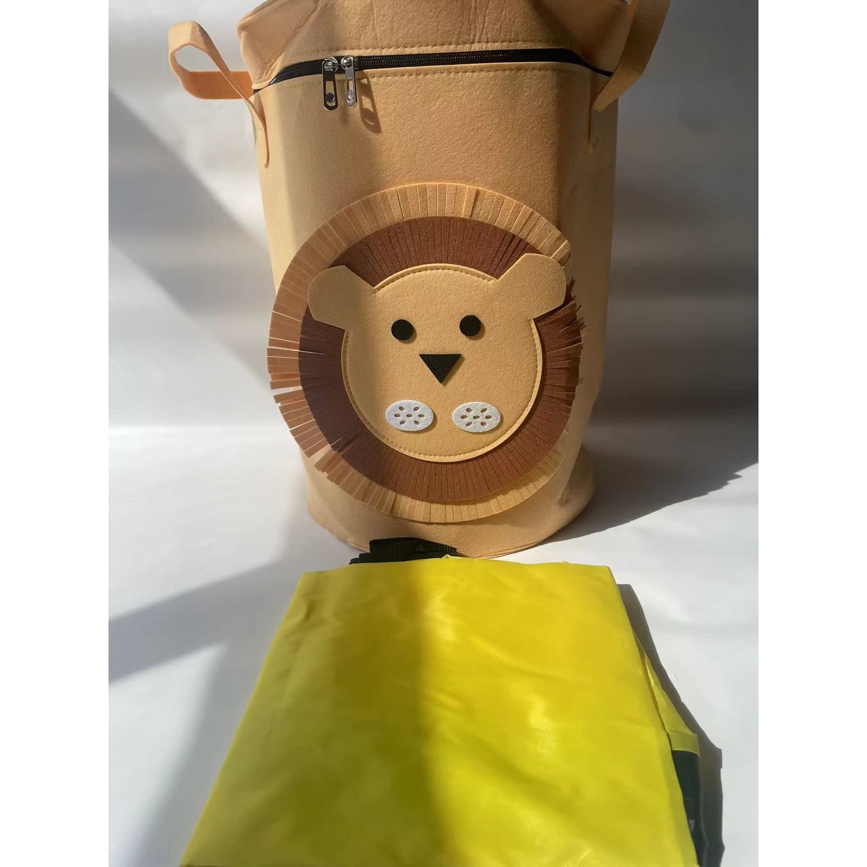 Cutie de Depozitare 2In1 Flippy Impermeabila Covor pentru Jucarii si Lego Maro — imagine 3