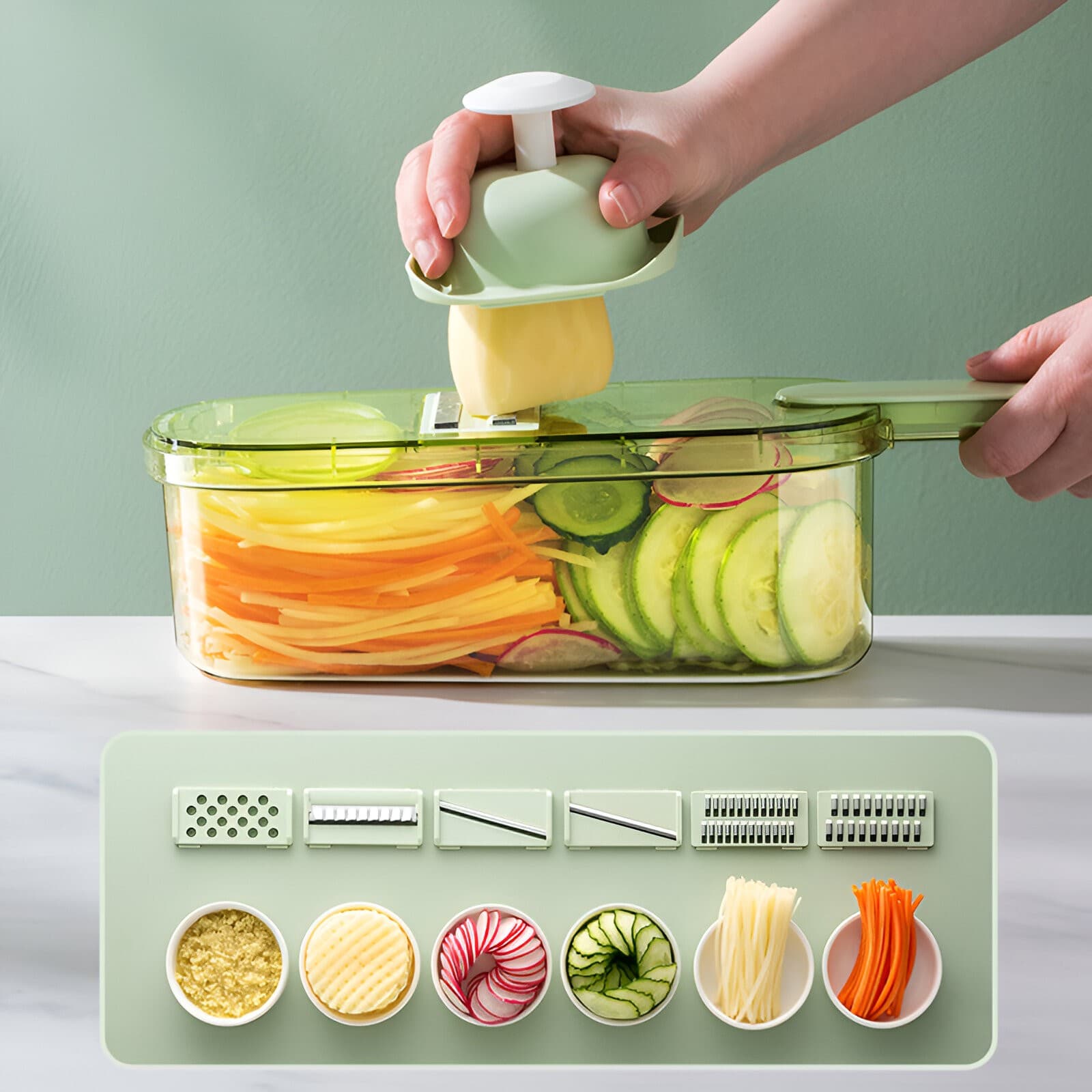 Feliator Multifunctional Flippy 6 in 1 pentru Fructe si Legume — imagine 11