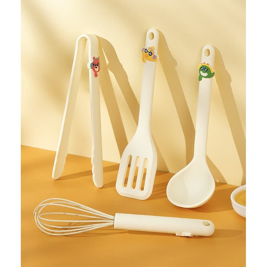 Set 4 Ustensile de Bucatarie pentru Copii Flippy Silicon — imagine 3