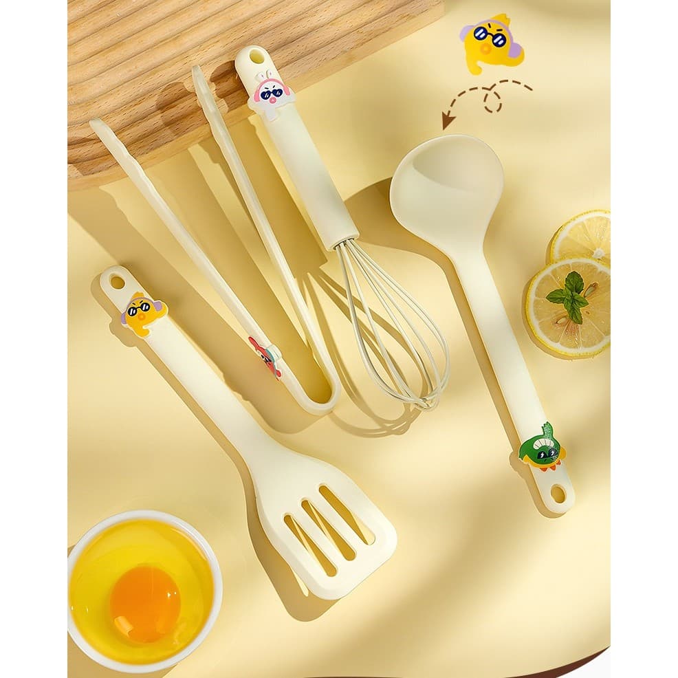 Set 4 Ustensile de Bucatarie pentru Copii Flippy Silicon — imagine 5