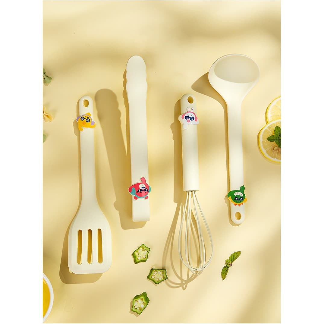 Set 4 Ustensile de Bucatarie pentru Copii Flippy Silicon — imagine 7