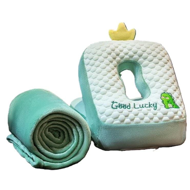 Set 2in1 Patura si Perna Flippy Model Dinozaur Microfibra Verde — imagine 1