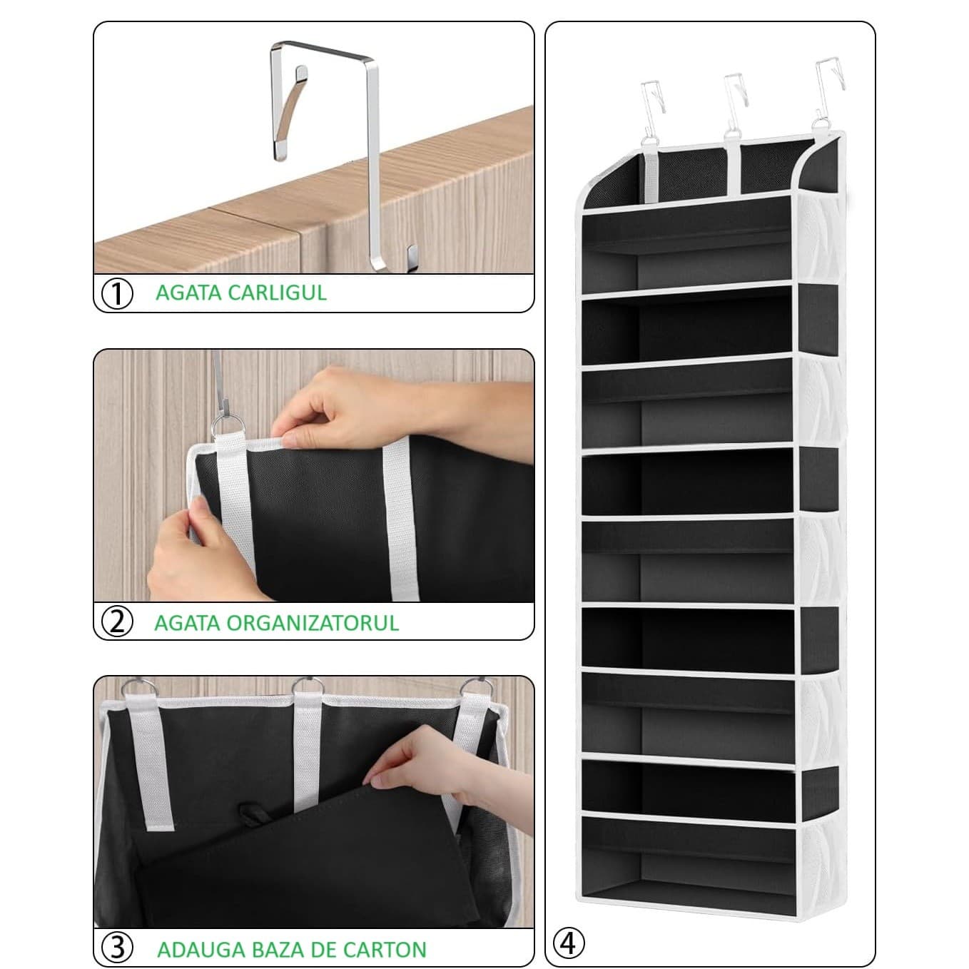 Organizator Suspendat pentru Usi Flippy Nylon Plasa 15 Buzunare — imagine 1