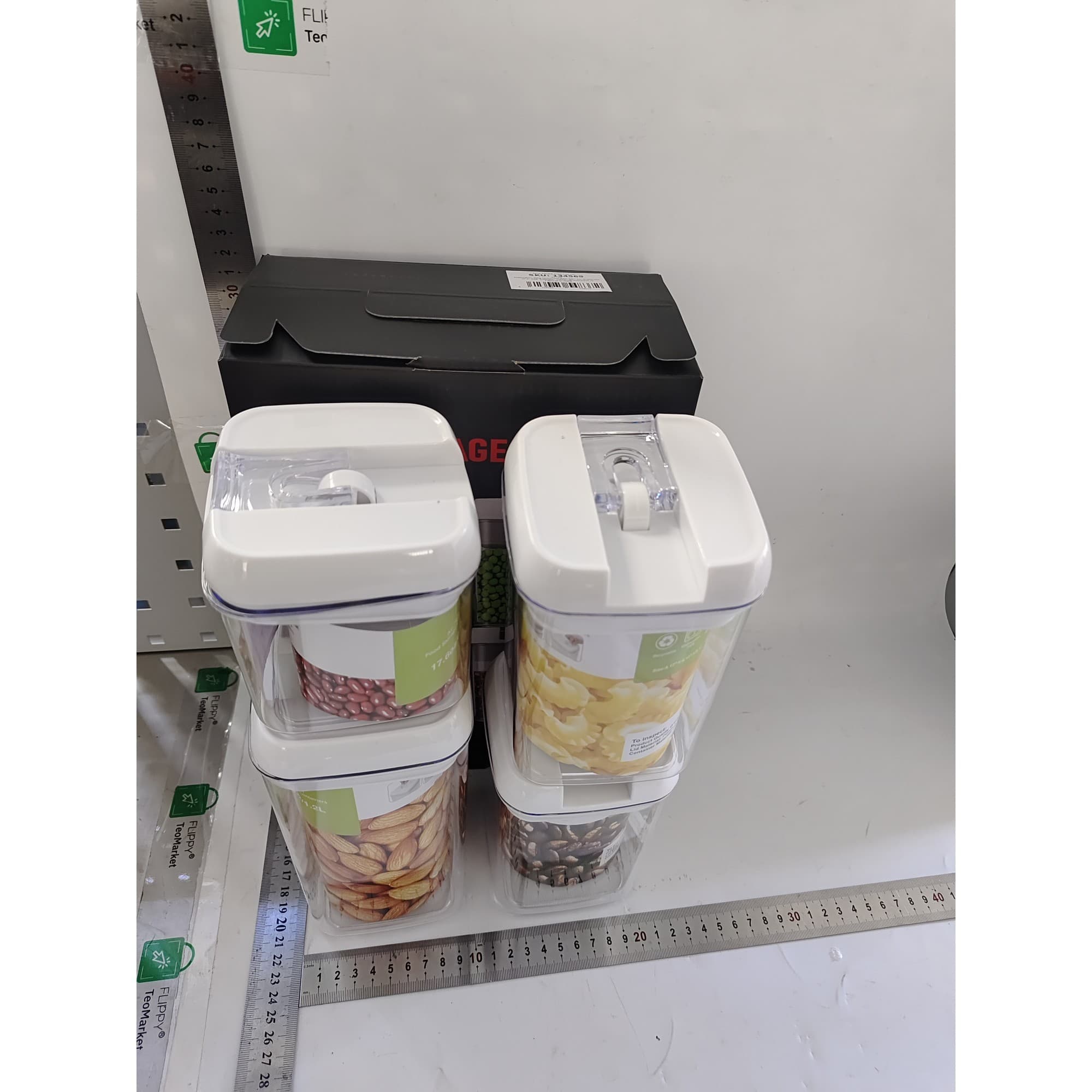 Cutii de Depozitare Alimente Set 4 Transparent Plastic PP — imagine 3