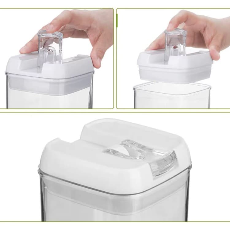 Cutii de depozitare alimente Flippy Set din 5, transparente, pentru condimente, cu capac alb — imagine 3