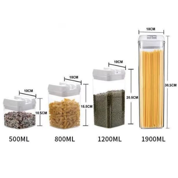Cutii de depozitare alimente Flippy Set din 5, transparente, pentru condimente, cu capac alb — imagine 4