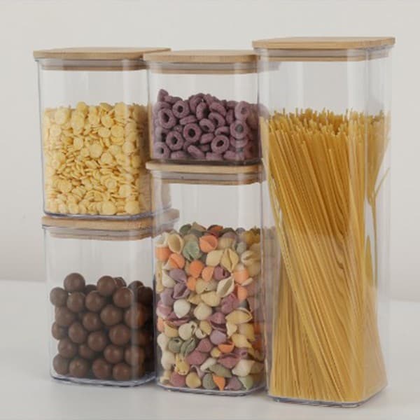 Set de cutii de depozitare alimente Flippy cu capac din bambus — imagine 2