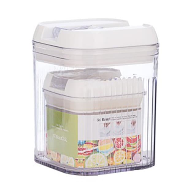 Cutii de depozitare Flippy Set din 2 Recipiente pentru alimente transparente cu capac alb — imagine 1