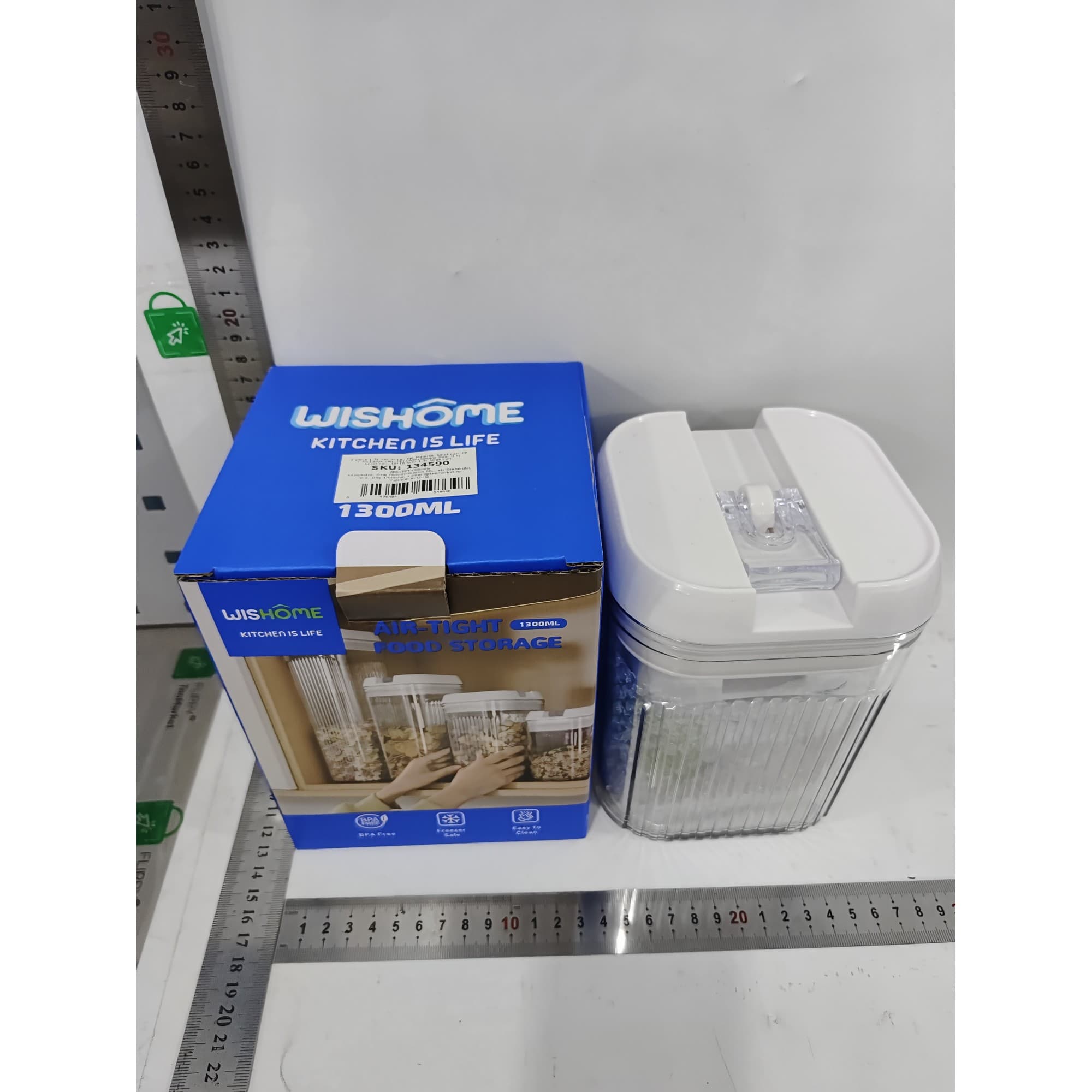 Cutii de depozitare Flippy Set din 2 Recipiente pentru alimente transparente cu capac alb — imagine 2