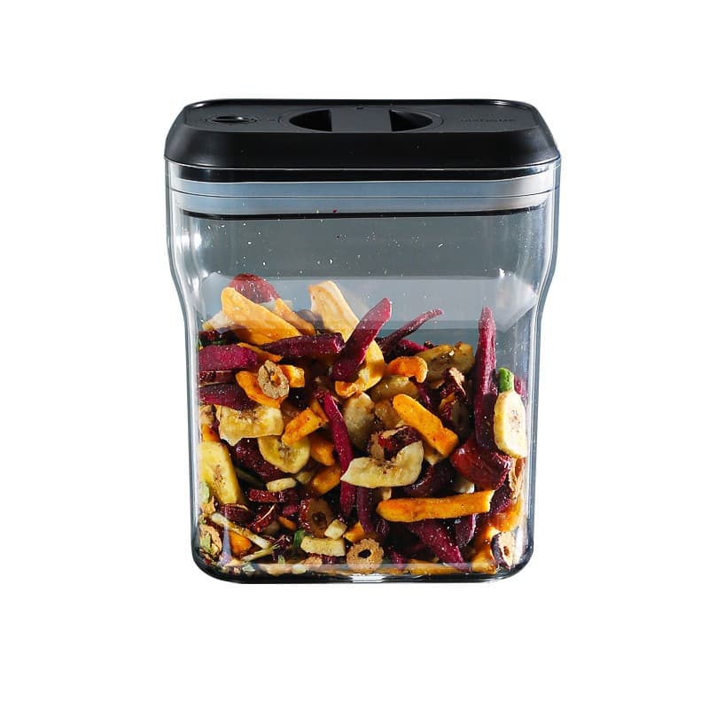 Recipient Flippy pentru Alimente/Obiecte, Inchidere Ermetica Rotire 90 grade, 2L, Transparent — imagine 1