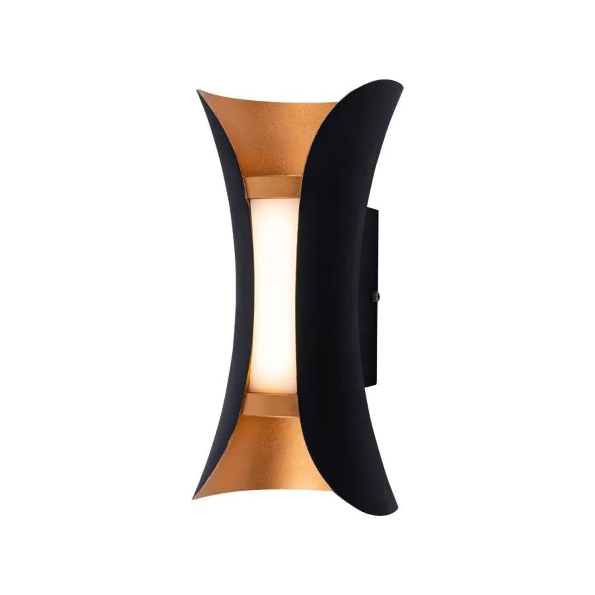 Aplica Exterior Flippy 12W Negru cu Auriu 3000K — imagine 3