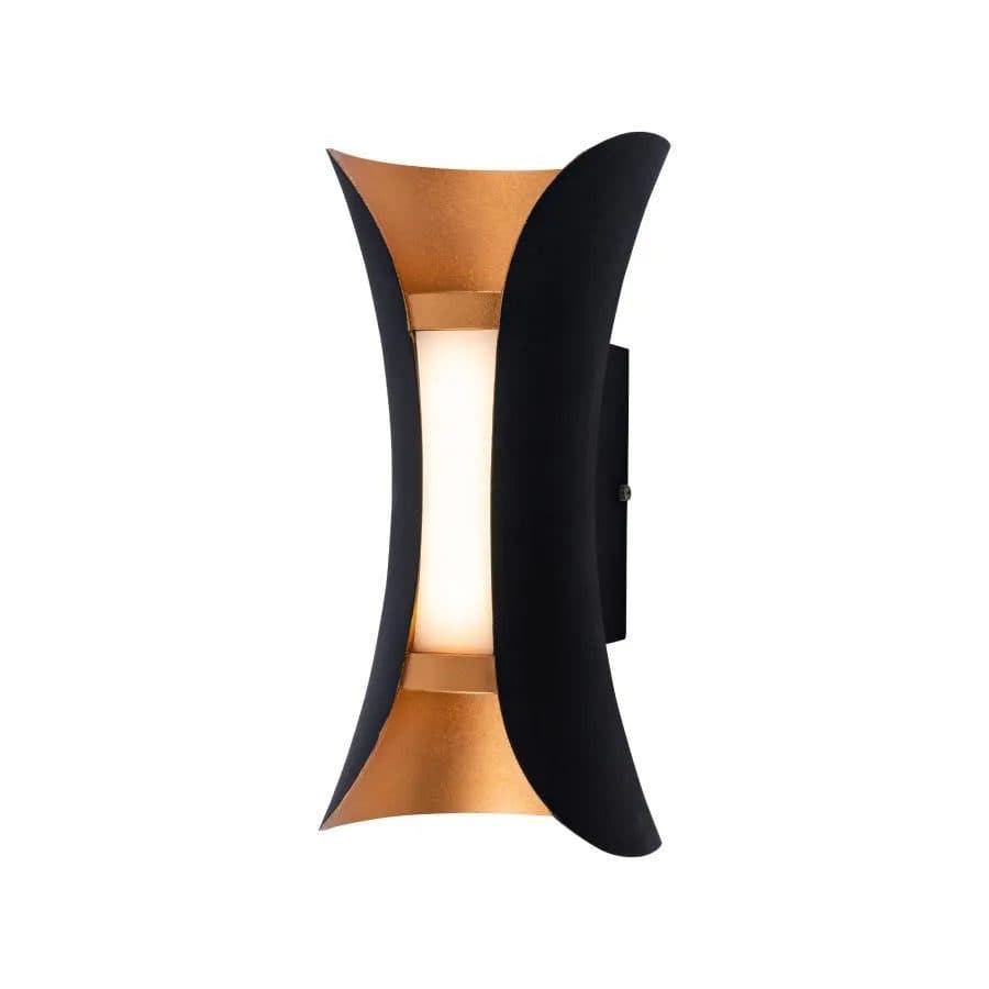 Aplica Exterior Flippy 12W Negru cu Auriu 3000K — imagine 5